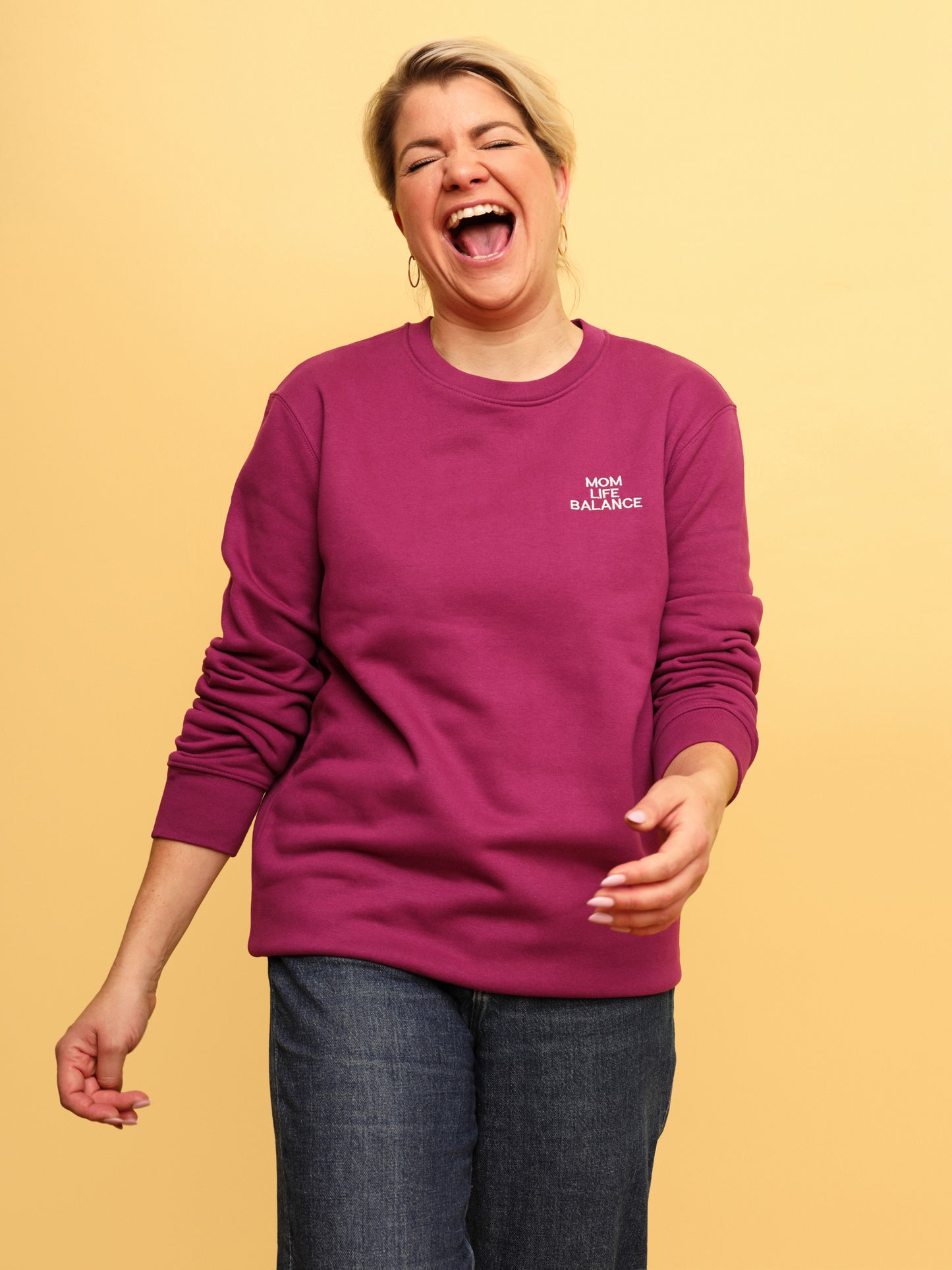 Mom Life Balance Sweater Stick & Print Wavy