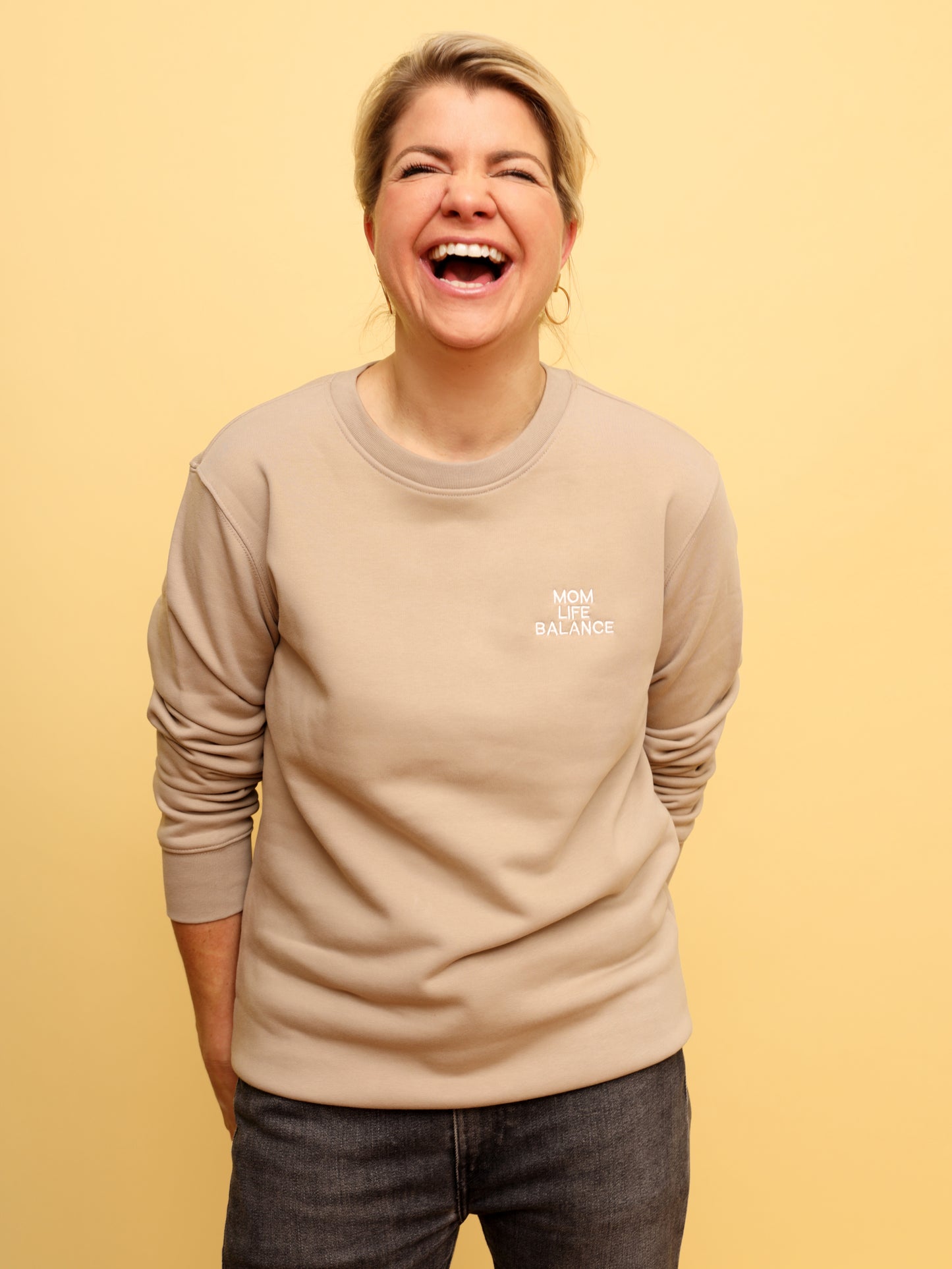 Mom Life Balance Sweater Stick & Print Wavy