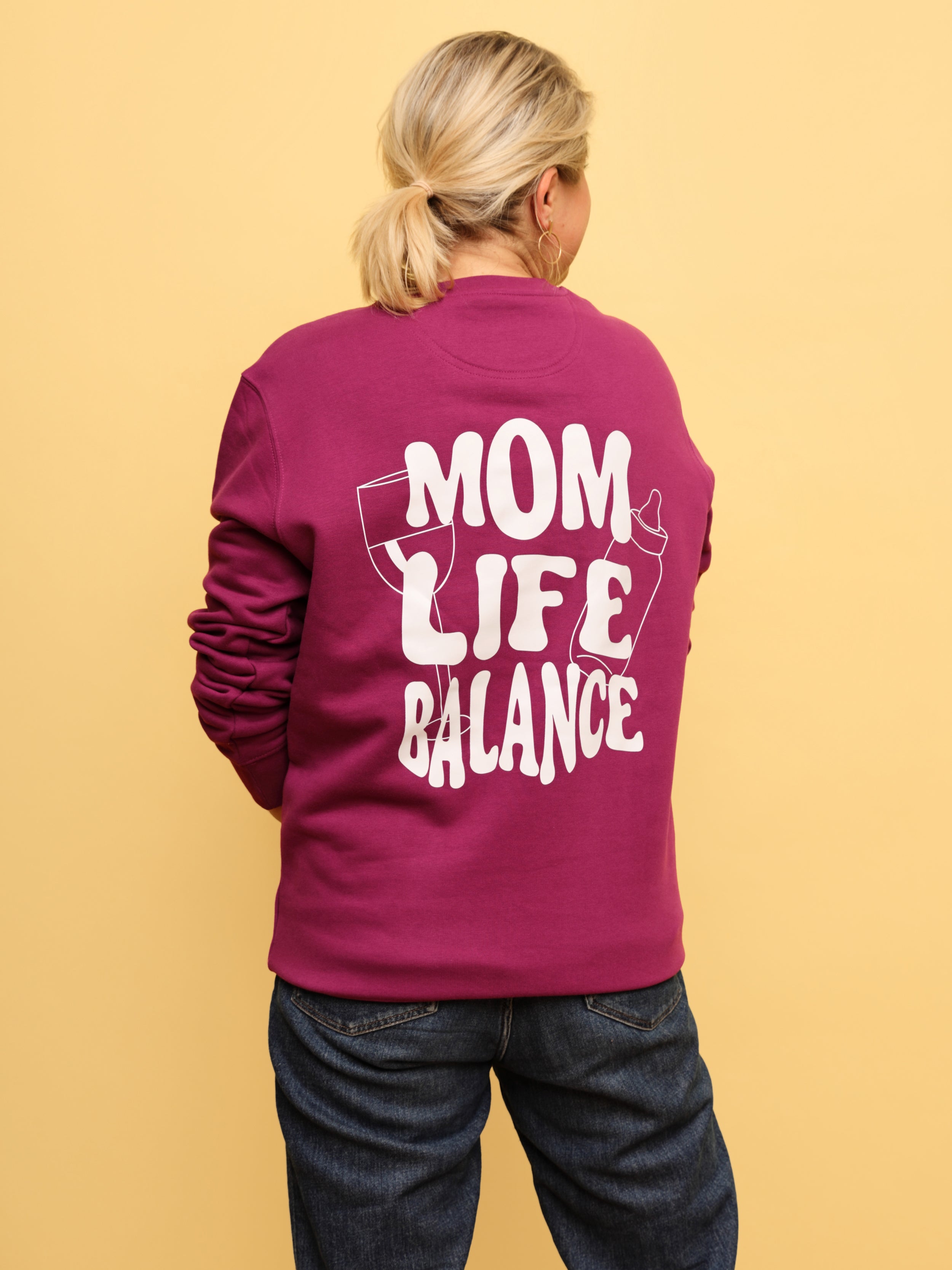 Mom Life Balance Sweater Stick & Print Wavy