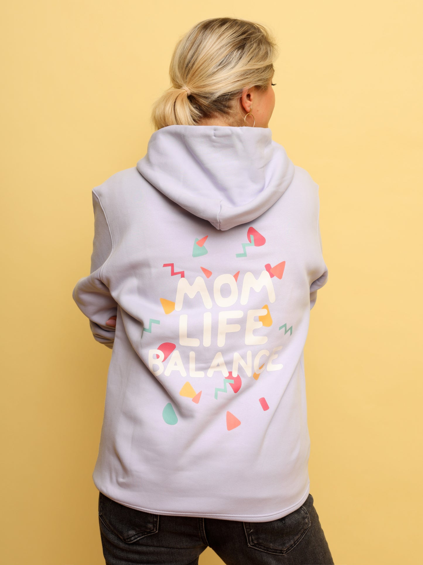 Mom Life Balance Hoodie Stick & Print Konfetti