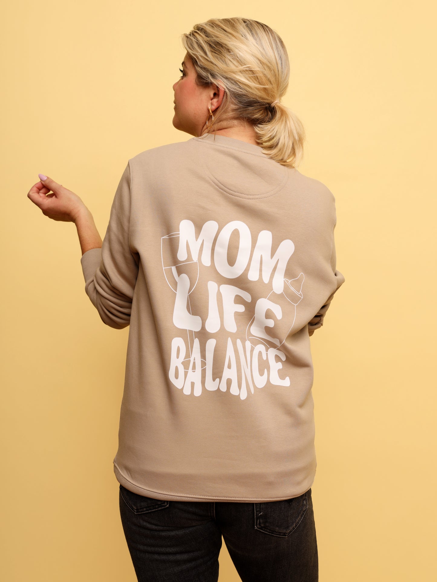Mom Life Balance Sweater Stick & Print Wavy